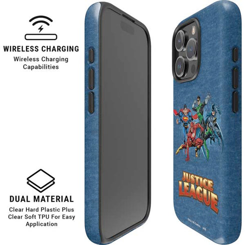Justice League Action Pose Charcaters iPhone 16 Pro Magsafe Impact Case